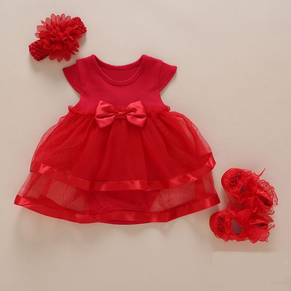 new born 2017 baby dress girl summer white bow clothing with rompers+shoes+headband 3pcs set fashion dresses jumpsuit 1 2 years, Red;yellow
new born 2017 baby dress girl summer white bow clothing with rompers+shoes+headband 3pcs set fashion dresses jumpsuit 1 2 years, Red;yellow
