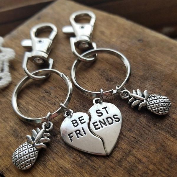 2pcs/set broken heart friend keyring charm pineapple heart pendant keychain key chain jewelry women men friendship jewelry, Silver
2pcs/set broken heart friend keyring charm pineapple heart pendant keychain key chain jewelry women men friendship jewelry, Silver