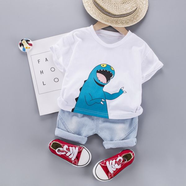 2020 summer new children's short-sleeved kids baby boys clothes cotton cute cartoon dinosaur print shirt+denim shorts 1 2 3 4 y, White
2020 summer new children's short-sleeved kids baby boys clothes cotton cute cartoon dinosaur print shirt+denim shorts 1 2 3 4 y, White