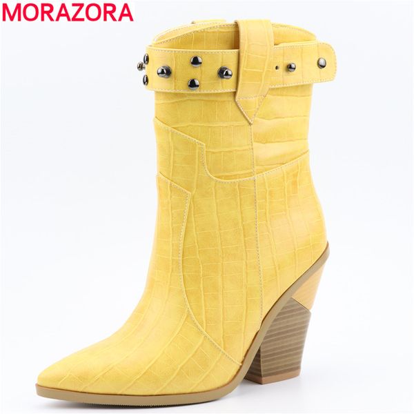 morazora 2019 new women boots thick high heels pointed toe western boots female pu leather ladies ankle shoes, Black
morazora 2019 new women boots thick high heels pointed toe western boots female pu leather ladies ankle shoes, Black