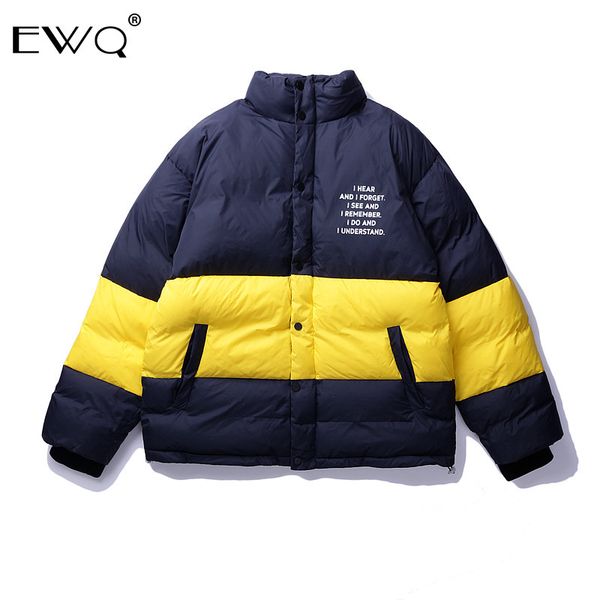 ewq / 2019 winter men and women stand collar long sleeve cotton jacket loose coat hip hop cotton-padded thickening clothes 9y387, Black
ewq / 2019 winter men and women stand collar long sleeve cotton jacket loose coat hip hop cotton-padded thickening clothes 9y387, Black