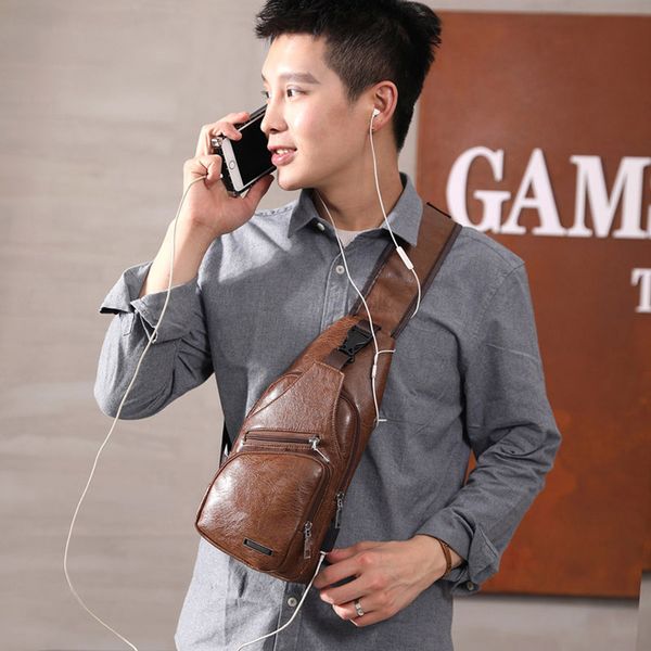 fashion men's chest bag waterpoor pu leather crossbody shoulder bag with usb casual travel boy chest pack multi-pocket male bags
fashion men's chest bag waterpoor pu leather crossbody shoulder bag with usb casual travel boy chest pack multi-pocket male bags