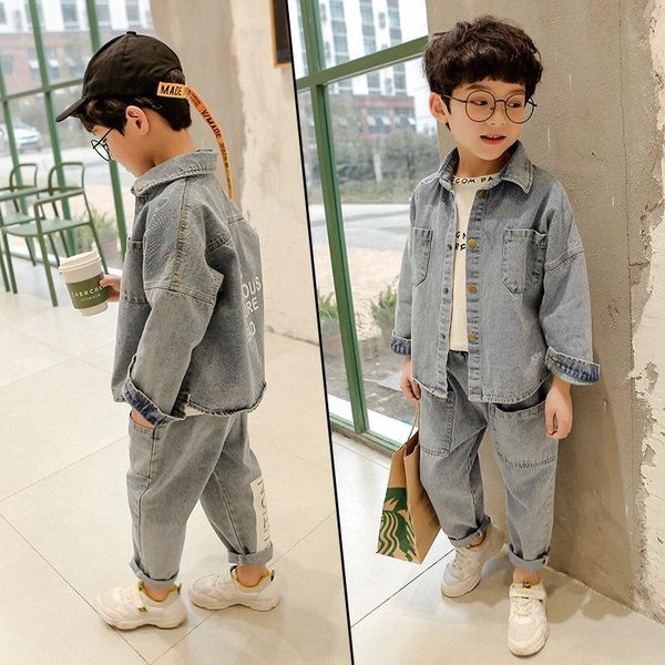 children's clothing boy's coat autumn casual denim jacket + loose sports jeans two-piece, White
children's clothing boy's coat autumn casual denim jacket + loose sports jeans two-piece, White