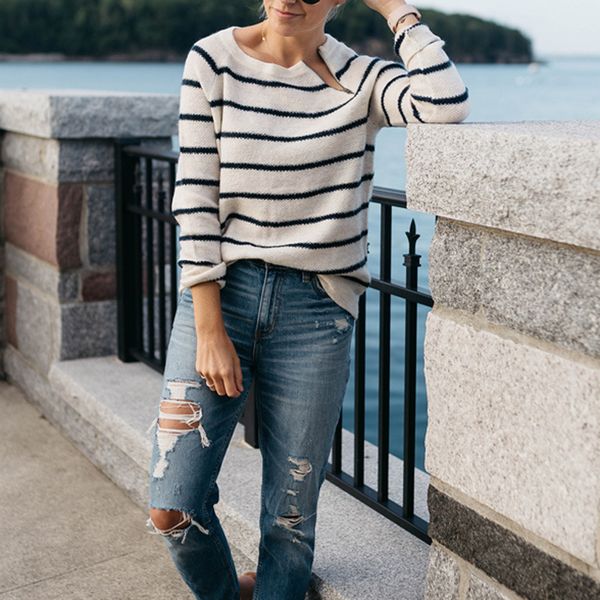 autumn sweater women fashion long sleeve stripe loose o-neck sweater holiday evening party winter cuello tortuga mujer, White;black
autumn sweater women fashion long sleeve stripe loose o-neck sweater holiday evening party winter cuello tortuga mujer, White;black