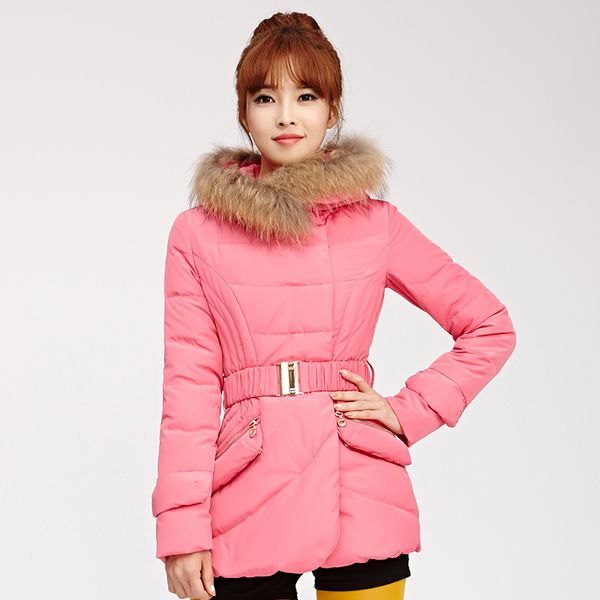bingjie women's down coat slim down jacket with belt hooed natural fur collar mid-long winter warm outwear j1401030, Black
bingjie women's down coat slim down jacket with belt hooed natural fur collar mid-long winter warm outwear j1401030, Black