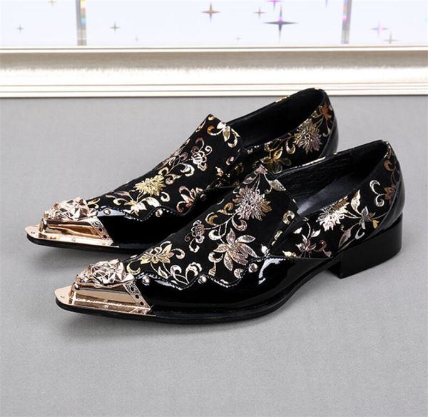 classic genuine leather metal tip flats banquet wedding mens dress shoes patent leather printing shoes, Black
classic genuine leather metal tip flats banquet wedding mens dress shoes patent leather printing shoes, Black