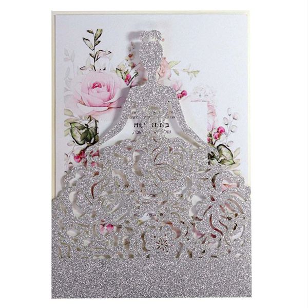 wedding glitter invitation cards 2021 laser hollow out rose pretty girl silver greeting card by dhl selling, Black
wedding glitter invitation cards 2021 laser hollow out rose pretty girl silver greeting card by dhl selling, Black