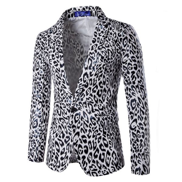 new men's and european style personality one button suit suit leopard print groomsman dress youth tide costume, White;black
new men's and european style personality one button suit suit leopard print groomsman dress youth tide costume, White;black