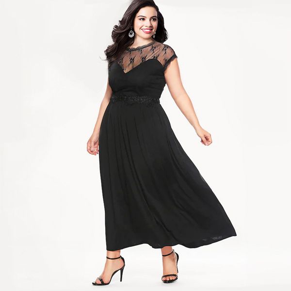 2020 plus size women's evening dress long skirt lace mesh short sleeve dress, Black;gray
2020 plus size women's evening dress long skirt lace mesh short sleeve dress, Black;gray