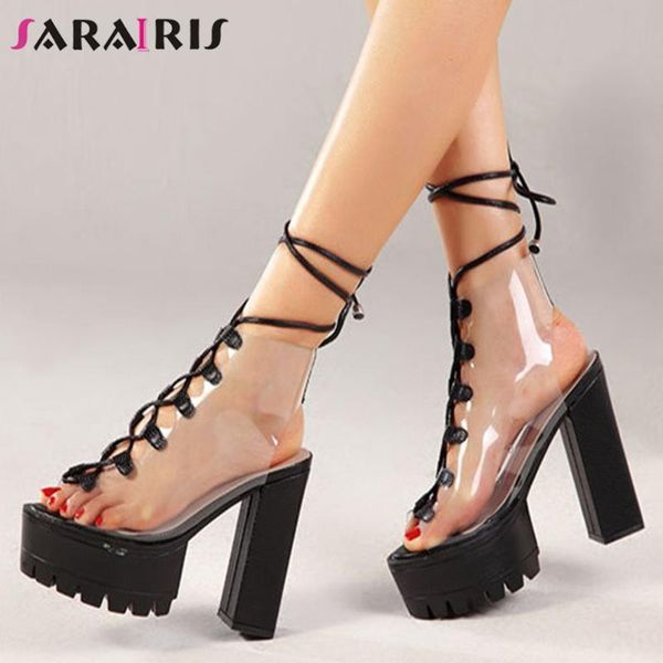 sarairis ins new lady peep toe clubwear party sandals summer sandals women platform pvc lace up high heels shoes woman, Black
sarairis ins new lady peep toe clubwear party sandals summer sandals women platform pvc lace up high heels shoes woman, Black