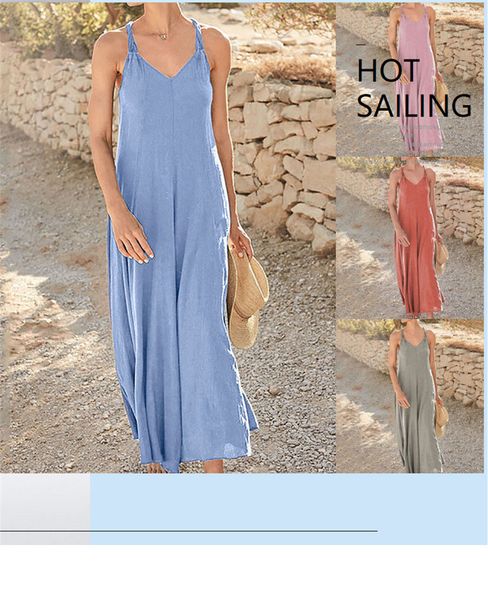 womens sleeveless solid color dress summer spaghetti strap v-neck dresses woman backless fashion clothes, Black;gray
womens sleeveless solid color dress summer spaghetti strap v-neck dresses woman backless fashion clothes, Black;gray