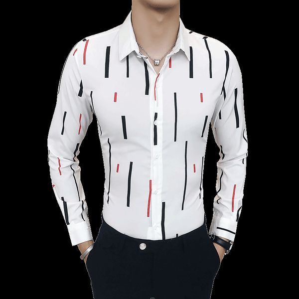 the new korean men's long-sleeve shirt with stripes and stripes printed shirt for autumn 2019/ shirts men dress, White;black
the new korean men's long-sleeve shirt with stripes and stripes printed shirt for autumn 2019/ shirts men dress, White;black