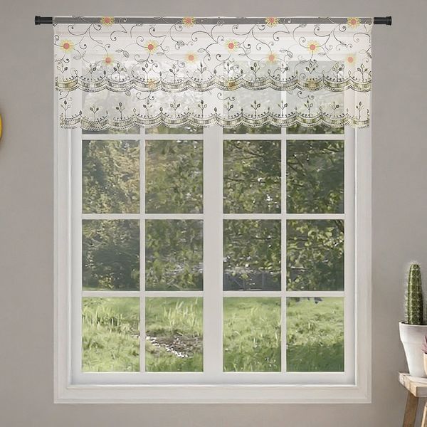 tulle sheer organza embroidery flower short curtain valance for kitchen bedroom living room home decoration window treatments
tulle sheer organza embroidery flower short curtain valance for kitchen bedroom living room home decoration window treatments