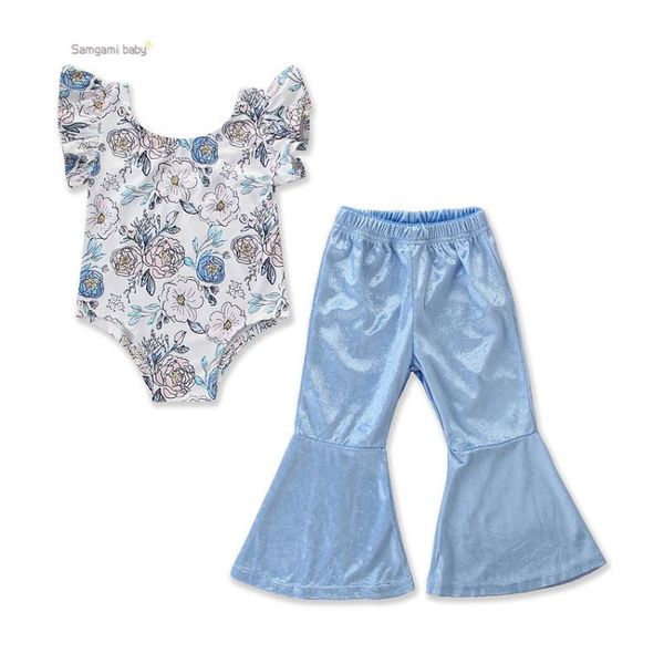 2020 summer baby harem suit girl floral harem + blue bell bottom pants, White
2020 summer baby harem suit girl floral harem + blue bell bottom pants, White