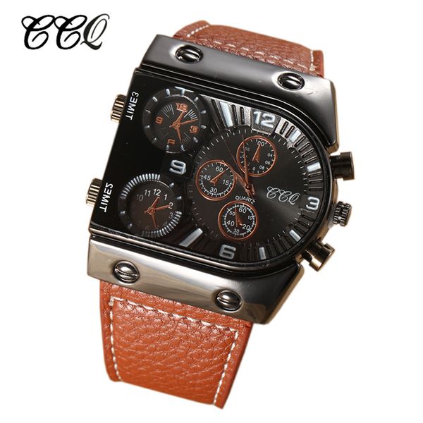 ccq watches mens genuine leather strap men's quartz watch male clock wristwatch relogio masculino, Slivery;brown
ccq watches mens genuine leather strap men's quartz watch male clock wristwatch relogio masculino, Slivery;brown