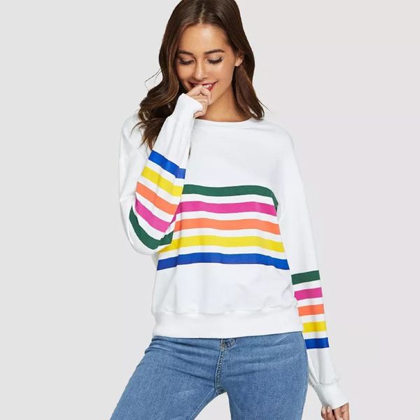 womens striped long sleeve sweatshirt ladies slouch pullovers white autumn winter female o-neck, Black
womens striped long sleeve sweatshirt ladies slouch pullovers white autumn winter female o-neck, Black