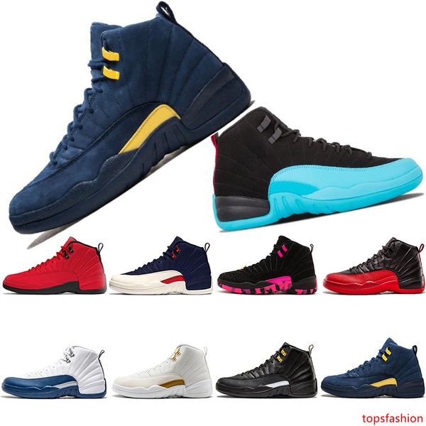 cllege navy michigan gamma blue the master playoffs dark grey white black taxi for man basketball shoes 12s women sport sneakers trainers