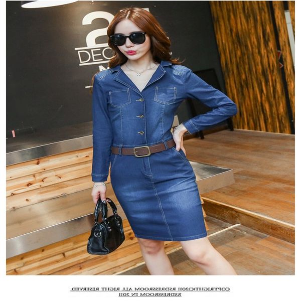 2pcs belt and women's jeans dress 2018 spring autumn fashion casual blue slim v neck full length a line pleated denim dress, Black;gray
2pcs belt and women's jeans dress 2018 spring autumn fashion casual blue slim v neck full length a line pleated denim dress, Black;gray
