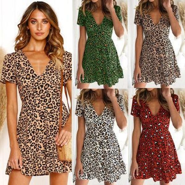 2019 women summer designer short dresses leopard print v neck vintage ra-ra skirt ruffle design actual picture, Black;gray
2019 women summer designer short dresses leopard print v neck vintage ra-ra skirt ruffle design actual picture, Black;gray