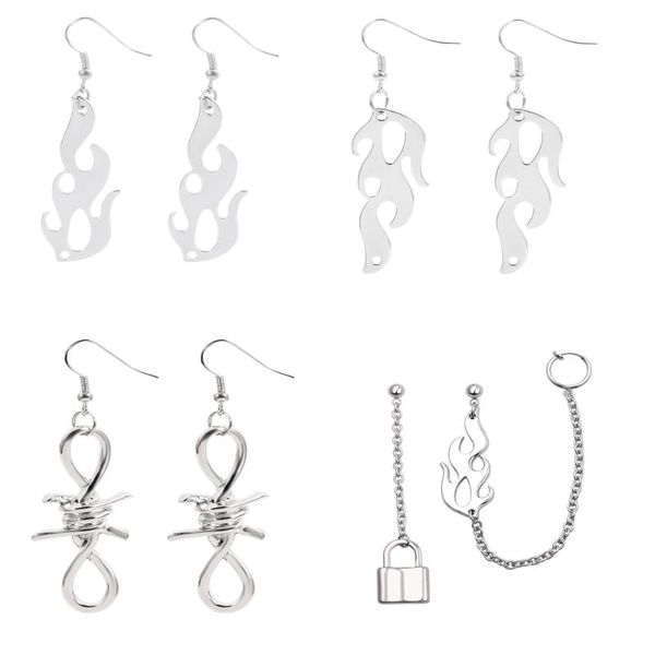 punk earrings hip-hop flame drop earrings female harajuku style gothic accessories irregular girl neutral metal fashion, Silver
punk earrings hip-hop flame drop earrings female harajuku style gothic accessories irregular girl neutral metal fashion, Silver