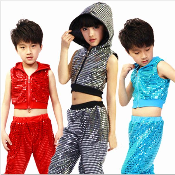 11.11 new kids children sequin hip hop dance costume stage jazz dance costumes suit girls boys crop with hooded and pants, Black;red
11.11 new kids children sequin hip hop dance costume stage jazz dance costumes suit girls boys crop with hooded and pants, Black;red