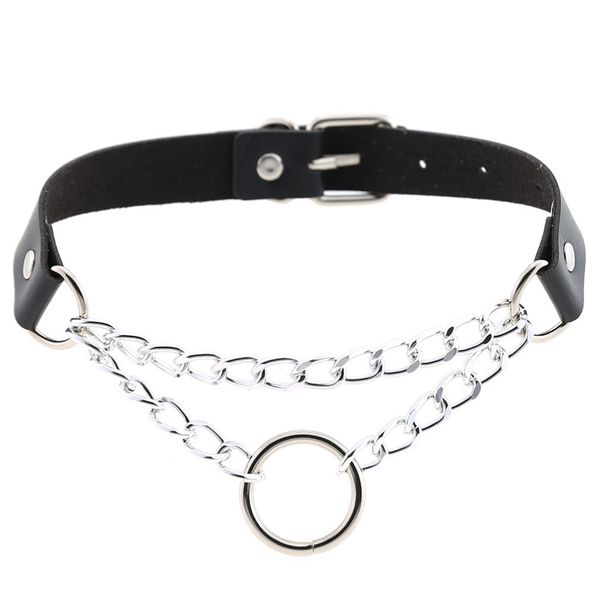 punk exaggerated handmade chain choker necklace fetish o round metal leather collar bondage harness necklace, Silver
punk exaggerated handmade chain choker necklace fetish o round metal leather collar bondage harness necklace, Silver