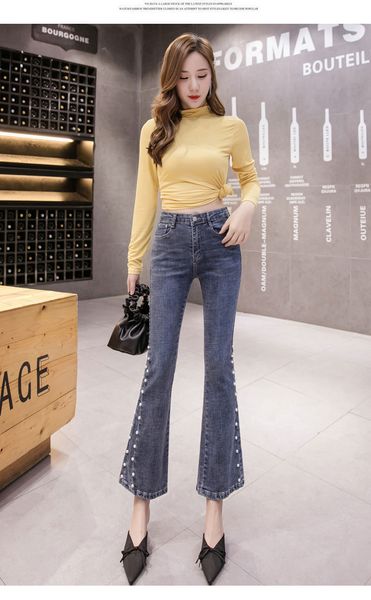 lake blue high waist jeans kz female show thin black is tight
lake blue high waist jeans kz female show thin black is tight