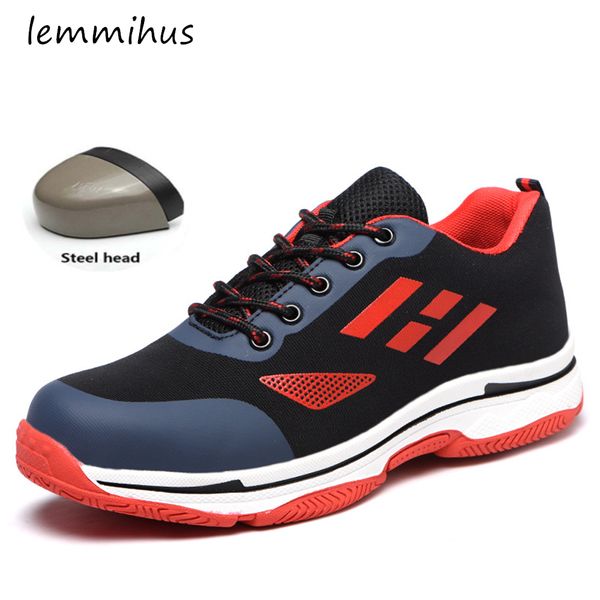 37-46 size men casual breathable steel toe caps work safety shoes summer mesh anti-pierce building site worker security boots, Black
37-46 size men casual breathable steel toe caps work safety shoes summer mesh anti-pierce building site worker security boots, Black