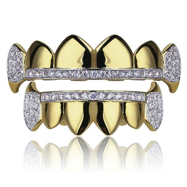 discount 18k real gold teeth grillz caps iced out bottom vampire fangs dental grill set wholesale, Black
discount 18k real gold teeth grillz caps iced out bottom vampire fangs dental grill set wholesale, Black