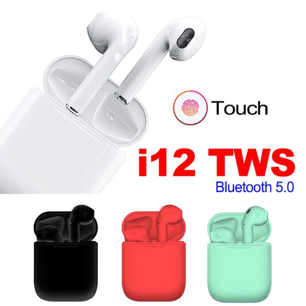 

i12 TWS Mini Twins Bluetooth Headphones 5.0 Earphone Sports Sweatproof True Wireless Touch Earbuds Super Stereo Bass Binaural Call Headsets