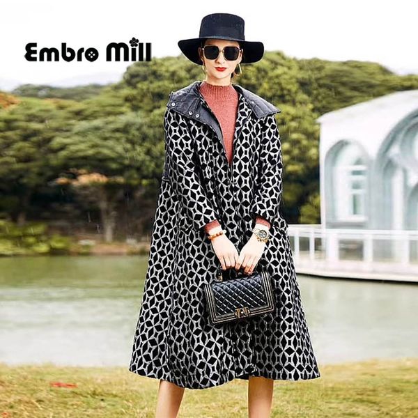 winter new hooded diamond-type lattice white duck down coat street style over knee long elegant soft warm down coat s, Black
winter new hooded diamond-type lattice white duck down coat street style over knee long elegant soft warm down coat s, Black