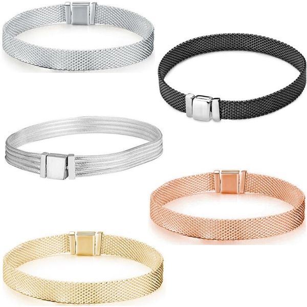 original 925 sterling silver reflexions mesh bracelets for reflexions charms multi snake chain bracelet diy making jewelry, Black
original 925 sterling silver reflexions mesh bracelets for reflexions charms multi snake chain bracelet diy making jewelry, Black