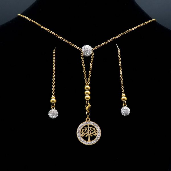 new stainless steel gold color pendant necklace earring set fine pendant with zircon for girl wholesale jewelry for women, Silver
new stainless steel gold color pendant necklace earring set fine pendant with zircon for girl wholesale jewelry for women, Silver