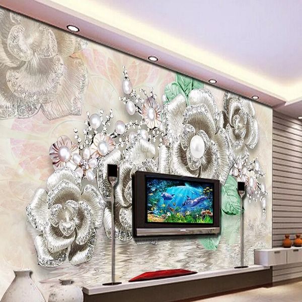 custom large mural 3d wallpaper stylish modern luxury creative silver pearl flower abstract decoration tv wall decor 5d embossed
custom large mural 3d wallpaper stylish modern luxury creative silver pearl flower abstract decoration tv wall decor 5d embossed