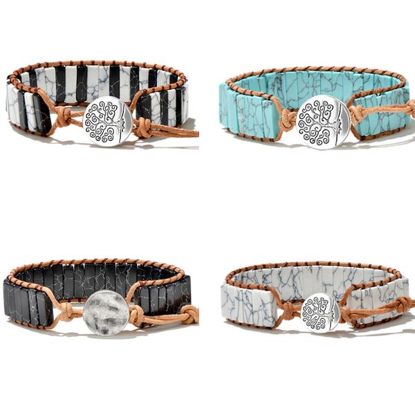 new boho natural stone wrap leather bracelet for women vintage tree of life charms stone bracelets size adjustable party gift, Golden;silver
new boho natural stone wrap leather bracelet for women vintage tree of life charms stone bracelets size adjustable party gift, Golden;silver