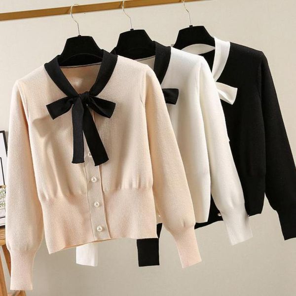 fmfssom 2020 spring korean cute sweater coat women bow bandage v-neck thin female slim elastic knitted jumpe, White;black
fmfssom 2020 spring korean cute sweater coat women bow bandage v-neck thin female slim elastic knitted jumpe, White;black