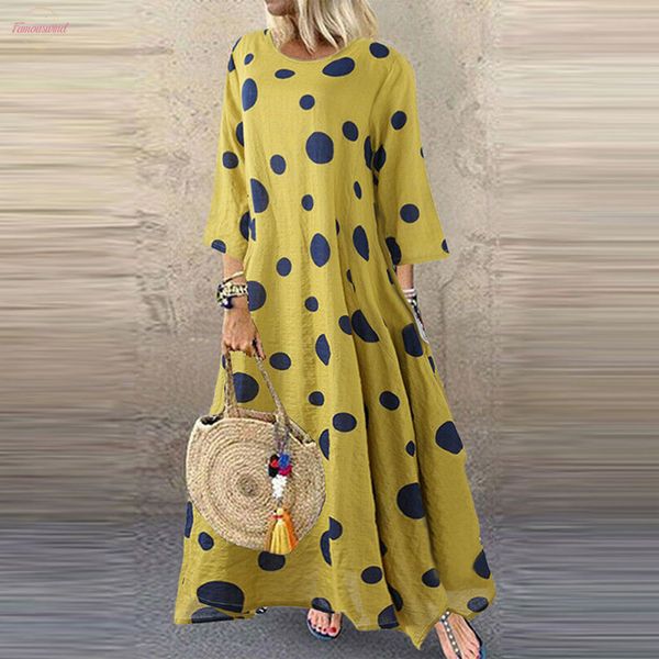 women plus size maxi dress casual o neck long sleeve dots loose party long dresses elegant vestidos de festa 2020 5xl, Black;gray
women plus size maxi dress casual o neck long sleeve dots loose party long dresses elegant vestidos de festa 2020 5xl, Black;gray