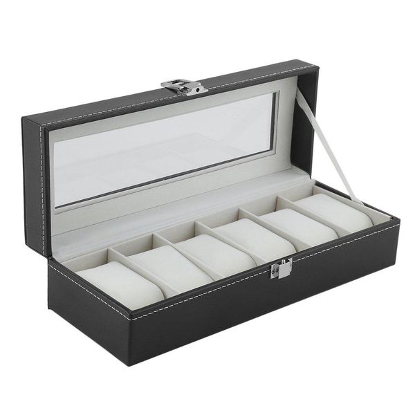 luxury pu leather 6 grids watch winder boxes storage watch case classical gift jewelry display casket packaging holder for men, Black;blue
luxury pu leather 6 grids watch winder boxes storage watch case classical gift jewelry display casket packaging holder for men, Black;blue