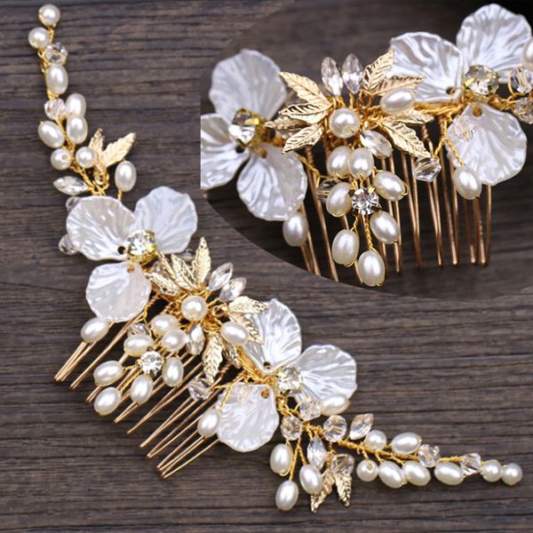 elegant crystal pearl flower hair jewelry wedding hair accessories comb bridal clips tiara ornaments, Golden;white
elegant crystal pearl flower hair jewelry wedding hair accessories comb bridal clips tiara ornaments, Golden;white