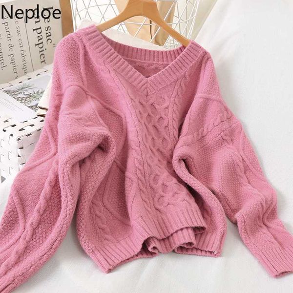 neploe twist pattern women sweater autumn winter korean v neck long sleeve pullovers loose soft warm female sweaters 80479, White;black
neploe twist pattern women sweater autumn winter korean v neck long sleeve pullovers loose soft warm female sweaters 80479, White;black