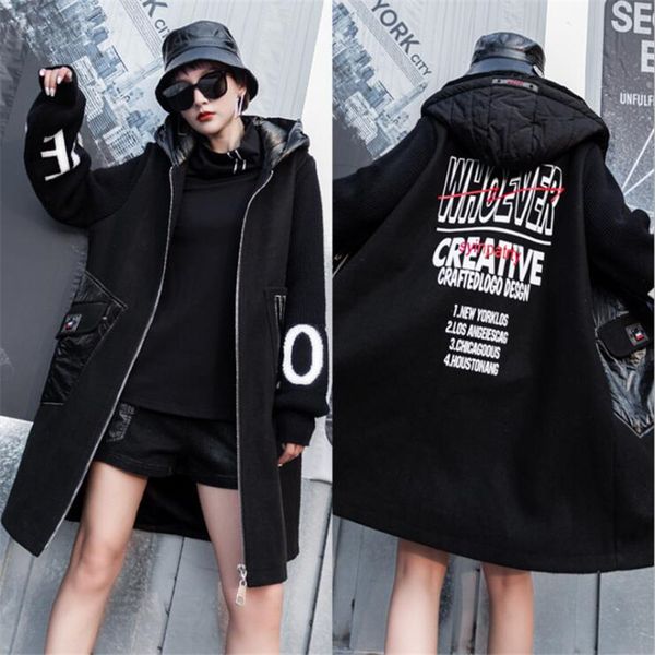 harajuku hoodie trench-coat new winter women's thick long hairy coat letter print cotton jacket windbreaker ladies, Tan;black
harajuku hoodie trench-coat new winter women's thick long hairy coat letter print cotton jacket windbreaker ladies, Tan;black