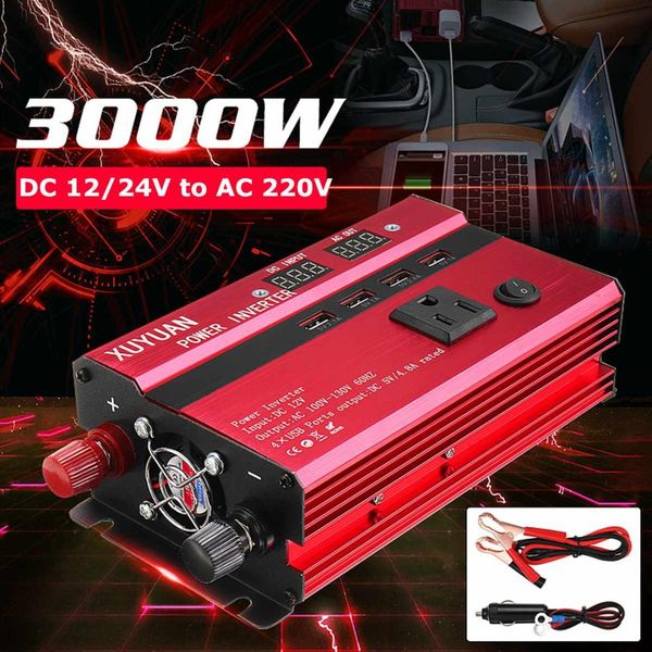 peaks car power inverter voltage transformer converter charger solar inversor inverter 12v/24v to 110v/220v 3000w
peaks car power inverter voltage transformer converter charger solar inversor inverter 12v/24v to 110v/220v 3000w
