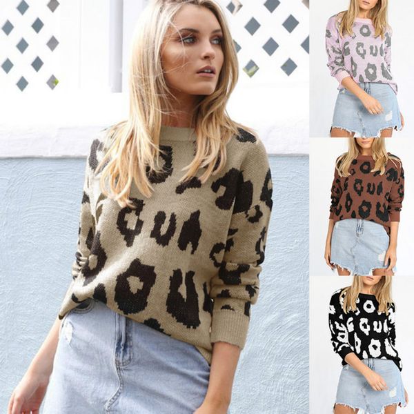 2018 autumn and winter women long-sleeved leopard print loose sweater fashion knitting o-neck pullovers long sweaters, White;black
2018 autumn and winter women long-sleeved leopard print loose sweater fashion knitting o-neck pullovers long sweaters, White;black
