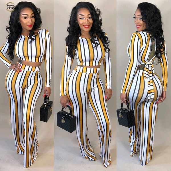 2 two piece set and pants autumn outfits tracksuit women long sleeve wide leg pants striped print ensemble femme, Gray
2 two piece set and pants autumn outfits tracksuit women long sleeve wide leg pants striped print ensemble femme, Gray