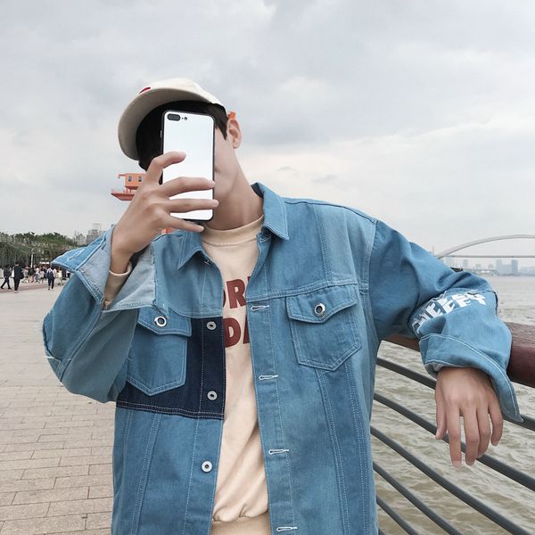 2018 men's fashion casual coats loose outwear denim cowboy streetwear brand bomber jacket light blue windbreaker size s-xl, Black;brown
2018 men's fashion casual coats loose outwear denim cowboy streetwear brand bomber jacket light blue windbreaker size s-xl, Black;brown