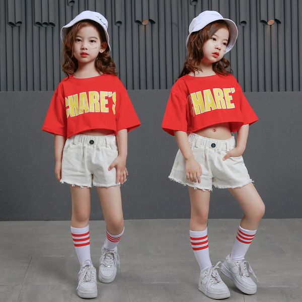 children hip hop clothing cropped t shirt casual shorts for girls jazz dance costumes ballroom dancing clothes streetwear, Black;red
children hip hop clothing cropped t shirt casual shorts for girls jazz dance costumes ballroom dancing clothes streetwear, Black;red