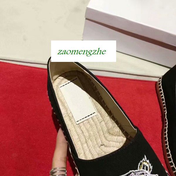 lovers shoes with tiger head single shoes and lazy shoes with box, Black