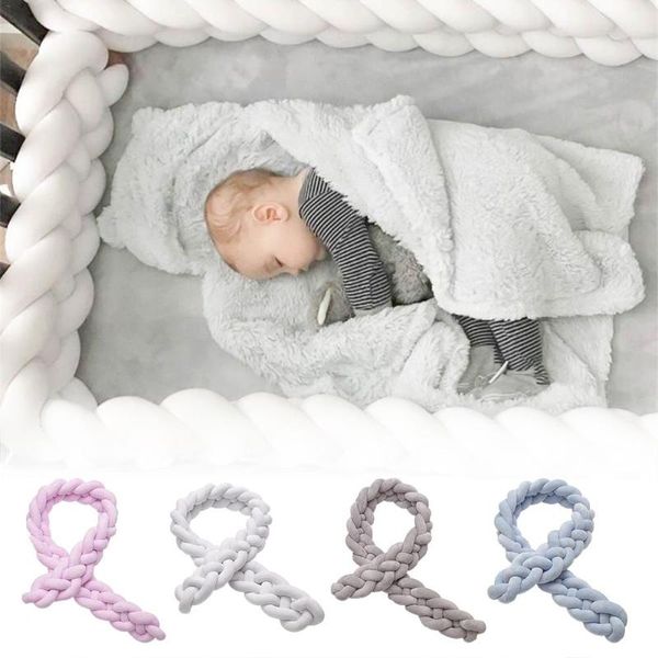 Ins Four-strength Danish Woven Long Knot Ball Pillow Knot Ball Twist Braid Kids Room Decorative Bed Bumpers Baby Home Party Gift