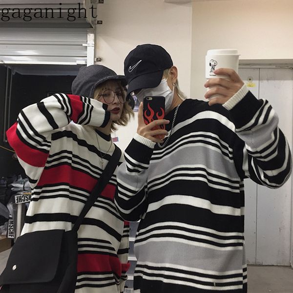 gaganight vintage striped sweater long sleeve o neck retro pullover lovers clothes korean jumper knitted pull femme loose chic, White;black
gaganight vintage striped sweater long sleeve o neck retro pullover lovers clothes korean jumper knitted pull femme loose chic, White;black