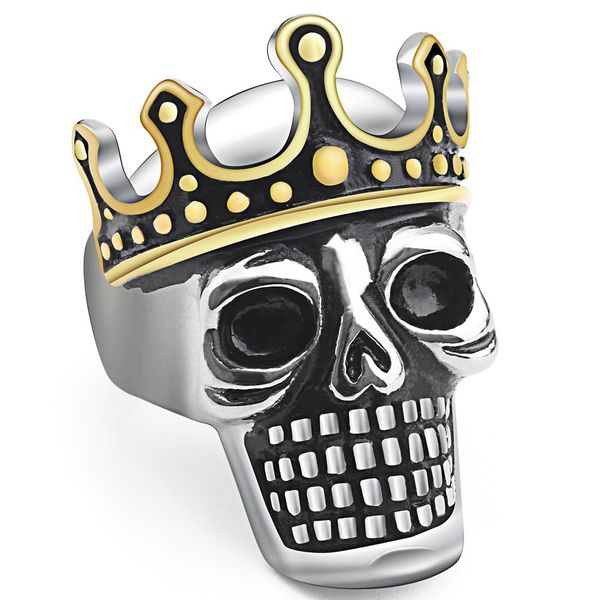 skeleton skull ring with crown stainless steel men's biker ring for men boys punk gothic rock jewelry, Silver
skeleton skull ring with crown stainless steel men's biker ring for men boys punk gothic rock jewelry, Silver